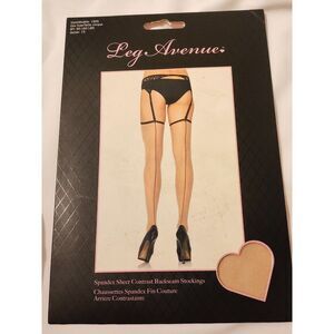 Leg Ave Spandex Sheer Contrast Backseam Stockings